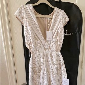 Lulu’s White/Nude sequin mermaid maxi dress, XL.